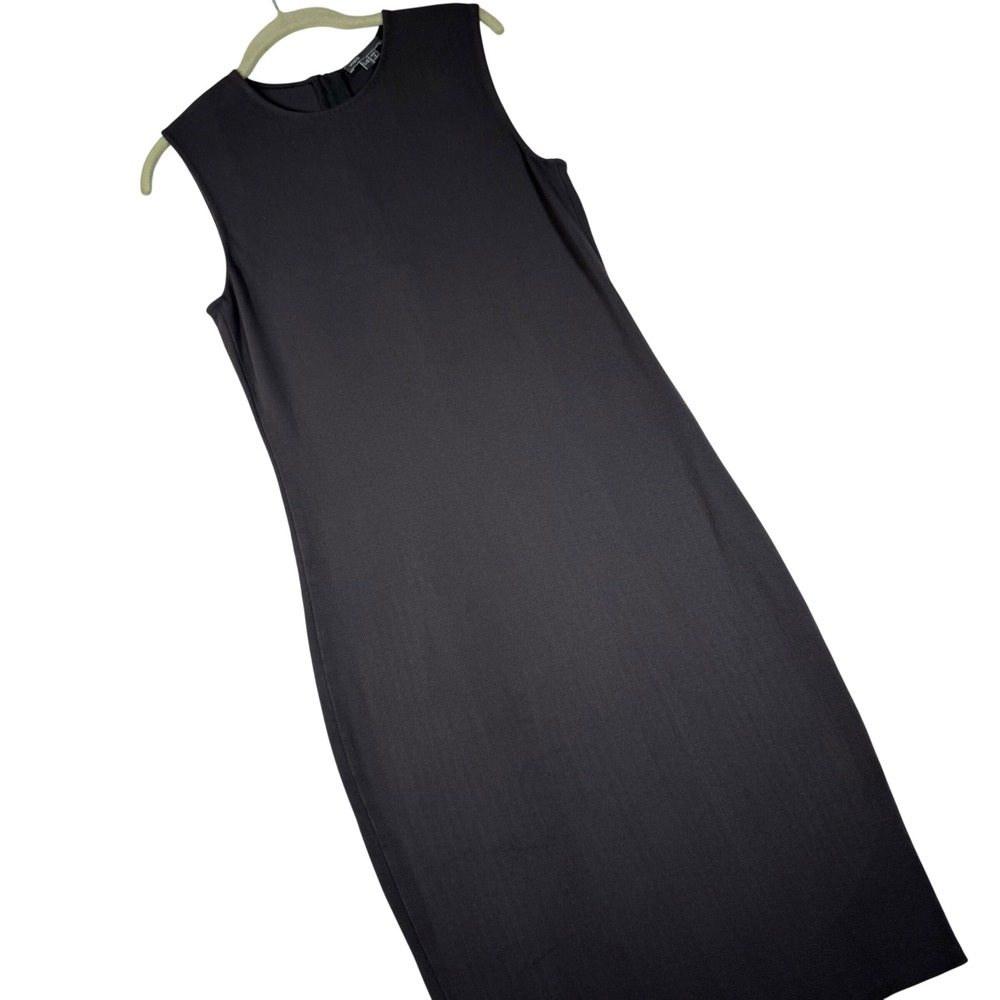 Vince Sheath Dress Womens L Gray Sleeveless Stretch V2011-50267 Minimalist Chic